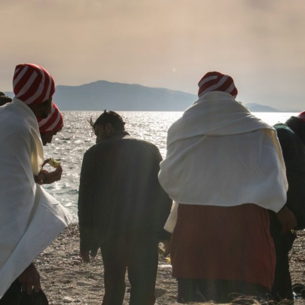 L'arrivo dei migranti sull'isola greca